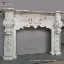 Customized Hand Carved Indoor Natural Stone Marble Fireplace